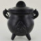 Small Cast Iron Cauldron with Witchcraft Triquetra Design Black