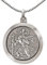 CLEVER SCHMUCK Halskette großer Christopherus Anhänger Ø 24 mm antik geschwärzt Kette Venezia 50 cm 925 Sterling Silber im Schmucketui