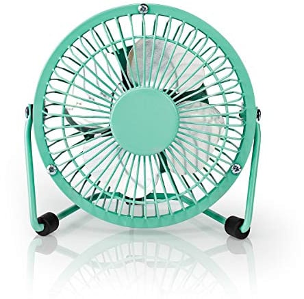 NEDIS Ventilador de mesa | Alimentación USB | Diámetro: 100 mm | 3 W | 1 Velocidad 1.00 m Turquesa