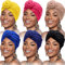 6 Pièces Turban Africain de Femmes Bonnet Nœud de Fleur Bonnet Pré-Noué Headwrap (Noir, Bleu Royal, Rose, Chameau, Marine, Jaune)