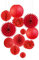 EASY JOY Red Paper Party Hanging Decorations Engagement Valentines Day Decoration Tissue Pom Poms Flowers Paper Lanterns Red Honeycomb Ball for Birthday Parties Weddings Baby Shower Festivals Decor
