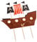 Artifetes DÉCORATION Gateau sur PIC Bateau Pirate 17.5X21CM