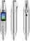 Asudaro Mini-Mobiltelefon, AK007 0,96-Zoll-Mini-Handy in Stiftform, Mini-Bluetooth-Dialer für Telefon, 2G-Dual-SIM-Karte GSM-Dialer-Handy mit Kamera und Rekorder Silber