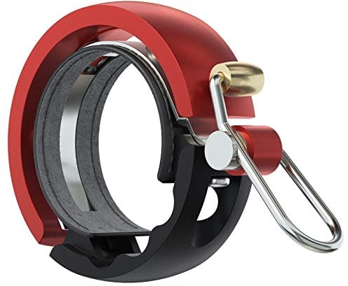 Knog Fahrradklingel Oi Luxe Large, 23,8-31,8 mm, Schwarz Rot, 1213KN