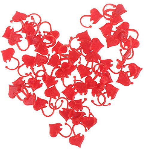 Lankater 50pcs Plastik Locking Maschenmarkierer, Herz-geformte Stich Nadel Clip Zähler Für DIY Stricken Häkeln Zubehör