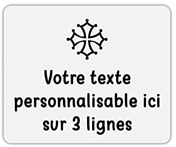 Mygoodprice Tapis de Souris Rectangle Pictogramme Croix Occitane avec Texte Personnalisable
