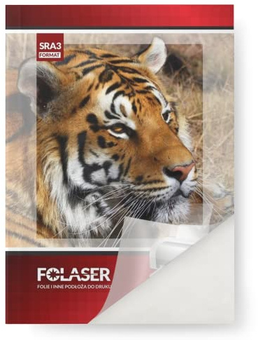 Netuno Folaser 50 Blatt DIN SRA3 32 x 45 cm transparente Klebe-Folie groß für Laserdrucker glänzend Sticker transparent Universalfolie PP Polyesterfolie bedruckbar