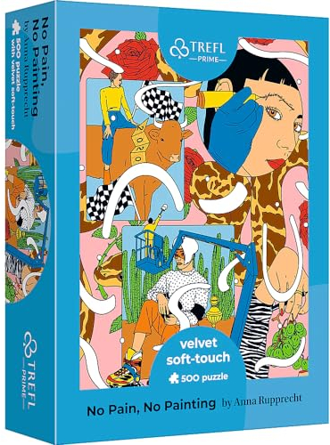 Trefl Prime - UFT Samt Soft Touch Puzzle: No Pain, No Painting - 500 Elemente, Samtbeschichtung, einzigartige Grafiken, Posterset, dickste Pappe, für Erwachsene und Kinder ab 10 Jahren