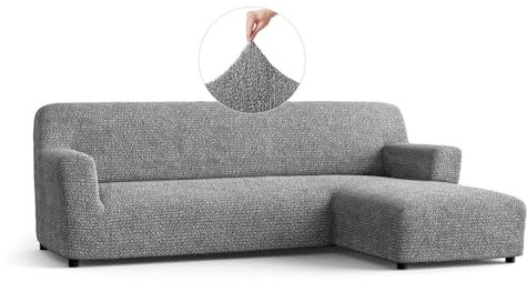 PAULATO - Bezug für Sofas mit rechter Halbinsel, Sofabezug Ecksofa L Form Stretch Mikrofaser, kratzfestes und maschinenwaschbares Gewebe, WavyTech-Technologie, Made in Italy - Esche