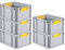 PROREGAL SuperSparSet 5x Eurobox NextGen Color | HxBxT 22x30x40cm | 20 Liter | Griffe gelb geschlossen | Glatter Boden | Eurobehälter, Transportbox, Transportbehälter, Stapelbehälter