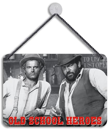 Bud Spencer und Terence Hill - OLD SCHOOL HEROES- Kulthänger Blechschild - 16,5x11,5 cm KHT07