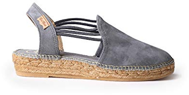 Toni Pons Women's Suede Espadrille - Nuria - Grey, 10 UK - 44 EU