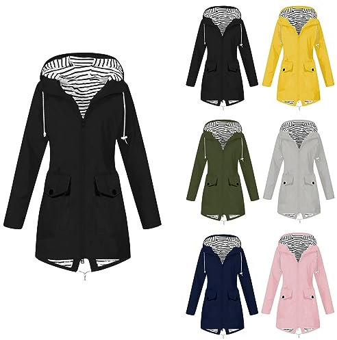 Raincoats For Women Uk Size 24 Women'S Waterproof Parka Fringe Leather Jacket Sequin Jackets For Women Golf Short Sleeve Waterproof Jacket Denim Jackets Ladies Raincoats With,Army Green2,XXL