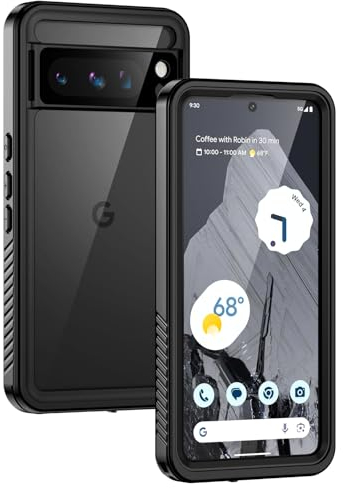 Lanhiem Cover Google Pixel 8 Pro Impermeabile, IP68 Waterproof Custodia Subacuqe,Antiurto Rugged Resistente con 360 Gradi Protezione dello Schermo per Google Pixel 8 Pro,Nero