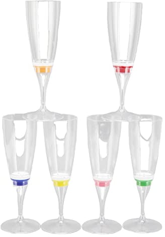 Flûtes à Champagne à LED, 6 Pièces Flûtes à Champagne à Vin à LED,Flûte à champagne lumineuse à changement de couleur,verre champagne,Led Vin flûtes à champagne Verres,Verres à Flûte à Champagne à LED