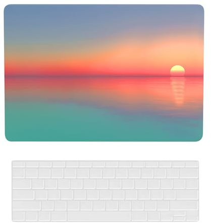 Coque Compatible avec Macbook Pro 13 Pouces Modèle A1502 A1425 avec Retina Display 2015 2014 2013 2012, Plastique Case Rigide Housse Étui & Protection Clavier, Coucher de Soleil