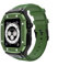 SCHIK Para Apple Watch Band Case Series 8 45MM 44MM 42MM Modification Mod Strap Kit Metal Frame Correa para Iwatch 7 6 5 4 SE Series Mod Strap Case (Color: Verde, Tamaño: 45 mm)