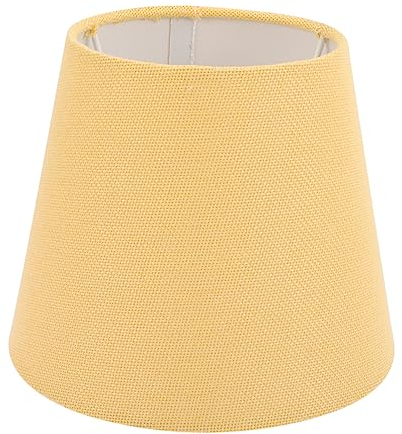 jojofuny Kleiner Lampenschirm E14 Basis Stoff Vintage Lampenschirm FüR Tischlampe, Stehlampe, Nachttischlampe, 18 X 18 X 15 Cm, Gelb