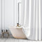 Farmhouse White Shower Curtain - Boho Modern Linen Fabric Shower Curtains for Bathroom, Country Heavy Duty Thick Bathroom Curtain Set with Tassel - Bohemian Cloth Shower Curtain with Hooks 60x72