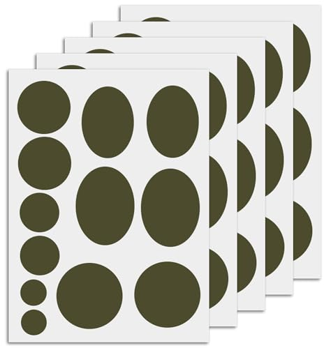5 Blatt/60stk Jacke Flicken, Rund Selbstklebendes Nylon-Reparaturflickenband Waschbarer Stoff Oberbekleidung-Reparaturband für Mäntel Daunenjacken Zelte Schlafsäcke(Olivgrün)