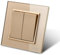 Interruptor de marcha y viene, interruptor de pared Panel de cristal oro de 2 vías, interruptor mecánico de pared 86 mm, interruptor estándar 10 Amp, 250 V