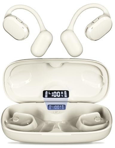 Giveet Open Ear Headphones, Open Ear Earbuds, Dual HD Mic Wireless Sports Earbuds w/40H Charging Case, IPX7 Waterproof, Bluetooth 5.4 Headphones with Earhooks for Working, Driving, TV Watching, Travel