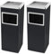 HUOLE Papelera con Cenicero Acero Inoxidable Basura Contenedor Cubo Diseño Elegante Funcional Sofisticado Insertos Extraíbles Robusto Capacidad -Negro (2pc) 30 * 24 * 60cm-48l