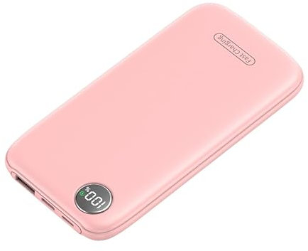 Power Bank, 22.5W 10000mAh Ricarica Rapida Caricatore Portatile iphone, QC 3.0 USB C Powerbank Potente, Batteria Esterna Display LED per iPhone 16 15 14 13 12 Pro Max Mini Plus Android (Rosa)