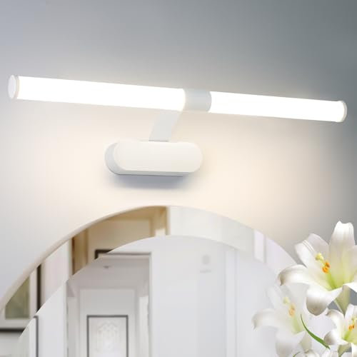 Homefire LED Spiegelleuchte Bad 60CM - Spiegellampe Badezimmer 8W Wandlampe Wand BadlampeIP44 Badleuchte Neutralweiß 4000K Modern Wasserdicht Weiß Wandleuchte für Küche Keller Badschrank