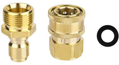 NQEUEPN 2 Pezzi Attacco Rapido per Idropulitrice, M22 14mm a 1/4 Set Adattatore per Idropulitrice Raccordi per Tubi Flessibili a Collegamento Rapido per Pistola Idropulitrice Tubo Flessibile Pompa