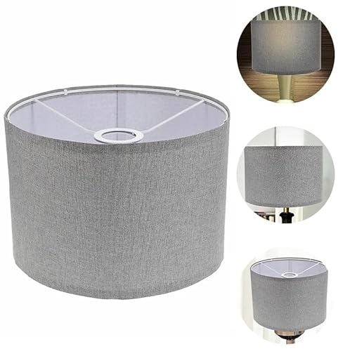 Stoff Lampenschirm Lampenschirm Stehlampe Hardcover Handgefertigt Für Steh- Oder HäNgelampe,Nachttischlampe Und Stehlampe,30x20x20cm (Grau)