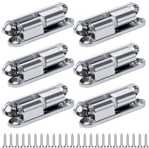 Keboyoe 6 Piezas Bisagras Puertas Madera, Bisagra De Puerta Bisagra Atornillada, Bisagras Desmontables Puertas Madera Interiores con 24 Tornillos para Puertas, Ventana, Armarios, Muebles 13 * 60mm