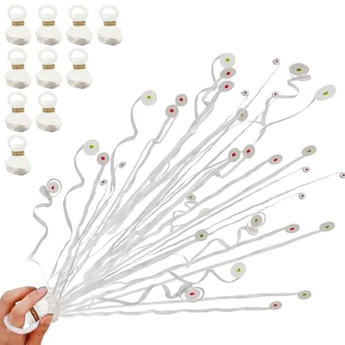Handstream Konfetti Weiss, Hillylolly 10 Stück Wurf Luftschlangen Bombe, Party Popper Konfetti Luftschlangen, Hochzeit, für Geburtstag, Party, Neujahrsparty (Weiß)