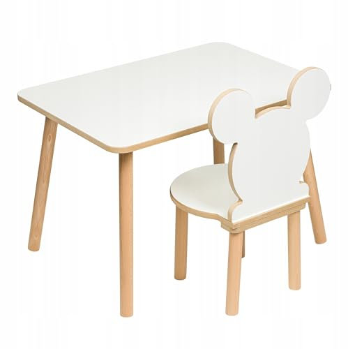 PlayPals Furniture Kindertisch & Stuhl Set – 50 x 70 x 47 cm Tisch & Kinderstuhl, kinderstuhl mit Tisch, Tisch und stühle Kinder Design | MDF & Holz