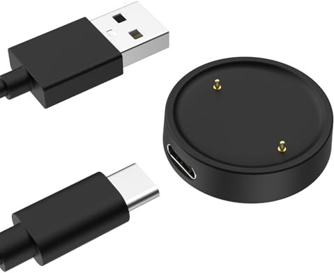 MoKo Caricatore Magnetico Compatibile con Amazfit Active 2/Bip 6, Caricabatterie Portatile con Cavo di Ricarica USB Separato da 1 m, Nero