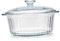 Abaodam Glass Casserole Dish with Lid Round Bakeware for Cooking Stewing Braising Elegant Design with Transparent Lid for Clear Observation Even Heating Oven Dish