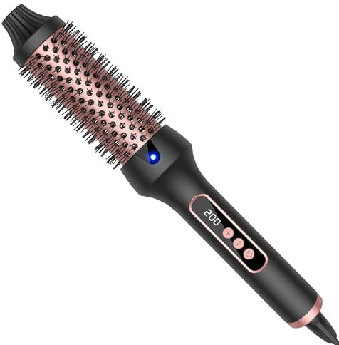 UKLISS Thermal Brush Ionen Thermobürste LCD-Display [120-200℃] Heiße Bürste Rundbürste Haarstyling Warmbürste Glättbürste Haarstyler Haarglätter Bürste Rundbürste Glättungsbürste, 38MM
