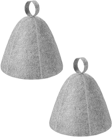 ​​2 Stück Grau Saunahut,Kopf Sauna Zubehör,Filz Sauna Hut,Gute Qualität Saunazubehör,Atmungsaktive Sauna Mütze,Saunahüte,Saunazubehör als Geschenk,Saunahut Damen Saunamütze Herre für Saunaliebhaber​​