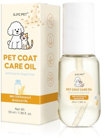 Huile de Soin pour Le Pelage – Après-shampooing sans Rinçage pour Chiens & Chats – Huile Apaisante Oatmeal & Milk, Hydratation Profonde, Pelage Doux & Fraîcheur Longue Durée, 55 ML
