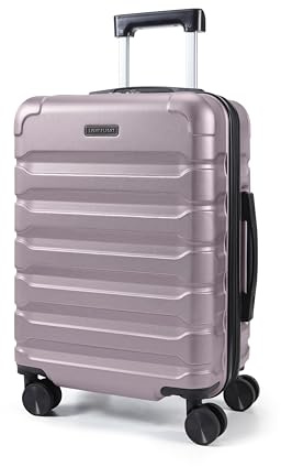 LIGHT FLIGHT Handgepäck Koffer Trolley, Erweiterbarer 55 x 38 x 22cm 360° | 33L-41L, ABS+PC, 3150g, 4 Doppel-Rollen Silent Spinner Rädern passend für (vor der Erweiterung) easyJet, Lufthansa, Condor