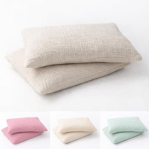 BABEES Kissenbezug 30x50-100% Musselin Baumwolle 150 g/qm Kissenbezüge Beige Für Kissenbezug 50x30 cm - Kissenhülle Kinderbettwäsche Kinderzimmer (Beige, 30x50)