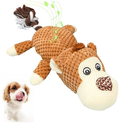 Hundespielzeug Hunde Spielzeug Quietschend Plüsch Kuscheltier für Hunde Welpenspielzeug Robust Kauspielzeug für Welpe Kleine Große Hunde Hundegeburtstag Hundezubehör Intelligenzspielzeug (AFFE)