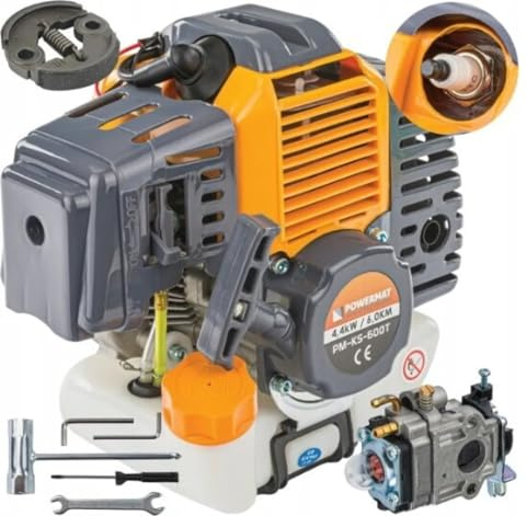 MagiProject Motore di Ricambio 6HP POWERMAT per Tagliaerba Decespugliatore Trivella Rasaerba, Tosaerba, Raffreddamento ad Aria, 2 Tempi + Omaggio Miscela da 100ml