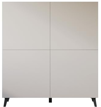Mirjan24 Highboard Parsea 120 mit 4 Türen, Komodenschrank viel Stauraum für Wohnzimmer oder Schlafzimmer, Diele, Flur, Kommode, Mehrzweckschrank, Sideboard (Cashmerebeige)