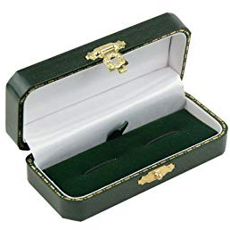 Kvalitet antik stil grön konstläder manschettknapp box (AQ-3GN) Håll dina manschettknappar rena och repfria!