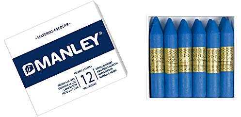 MANLEY MNC04602 Box 12 Wachsmalstifte, blau