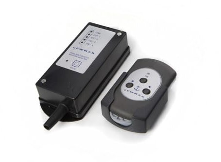 Lewmar 3-Button Windlass Wireless Remote Kit – High-strength, glass-reinforced construction and high-density rubber gasket; includdes 3 meter connecting cable, watertight deck fitting, support bracket