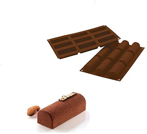 Silikomart Moule 9 mini bûches Classic, rouge