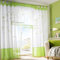 SIMPVALE Vorhänge mit Blumen Muster, Schlaufenschal 2er Set, Stickerei Voile Vorhang Transparent, Stores Gardine für Wohnzimmer, Balkon Schlafzimmer, Weiß mit Grün, Breite 140 Höhe 245 pro Stück