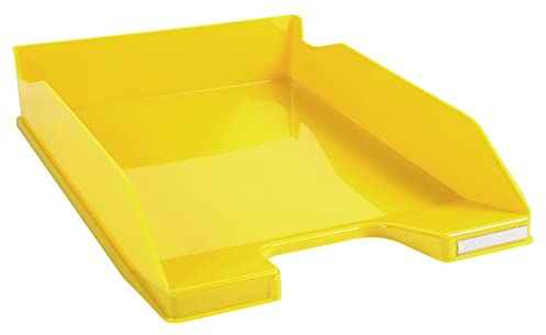 Exacompta 113289D Premium Briefablage Combo Midi DIN A4. Idealer Briefkorb für Ihre Organisation. Robuster und stapelbarer Ablagekorb gelb glänzend